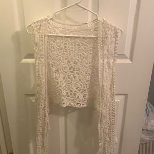 Cream crotchet vest